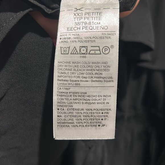 NWT Banana Republic Petite Black Ruffled Sleeveless Dress, XXS Petite - Picture 7 of 7